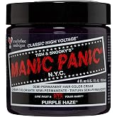 Manic Panic Semi Permanent Purple Haze Hair Dye, 4 oz | Warm Purple, Red Undertones, Plum Tones on Dark Hair, Vegan, Ammonia-Free &amp; Cruelty-Free, Lasts 4-6 Weeks, Developer-Free