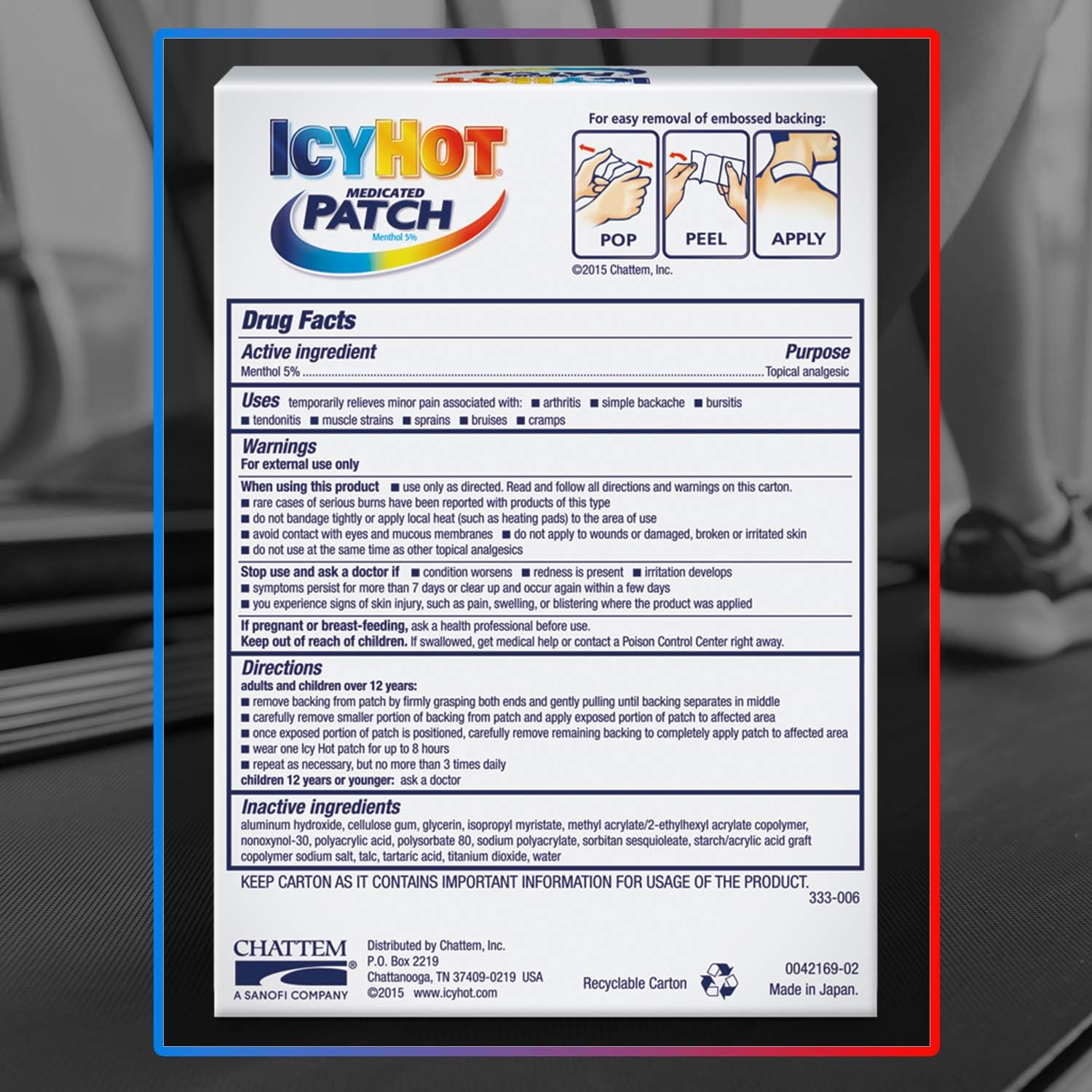 Icy Hot Medicated Patch Extra Strength Pain Relief Patch for Arm, Neck & Leg (15 Pain Patches): Health & Personal Care