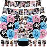 E-NHYPEN Themed Birthday Party Supplies - Team Balloons, Cupcake & Cake Toppers, Singer Fans Latex Balloons