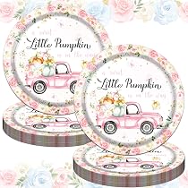 Amazon.com: GREHUMOR 50pcs Little Pumpkin Paper Plates Baby Shower ...