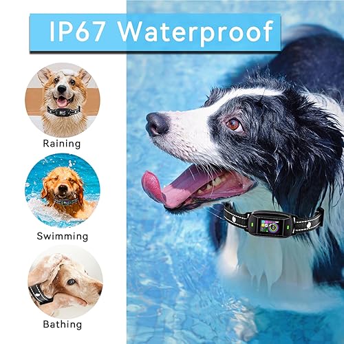 Dog Bark Collar - Rechargeable, IP67 Waterproof, 8 Sensitivity Levels, Beep/Vibration/Shock