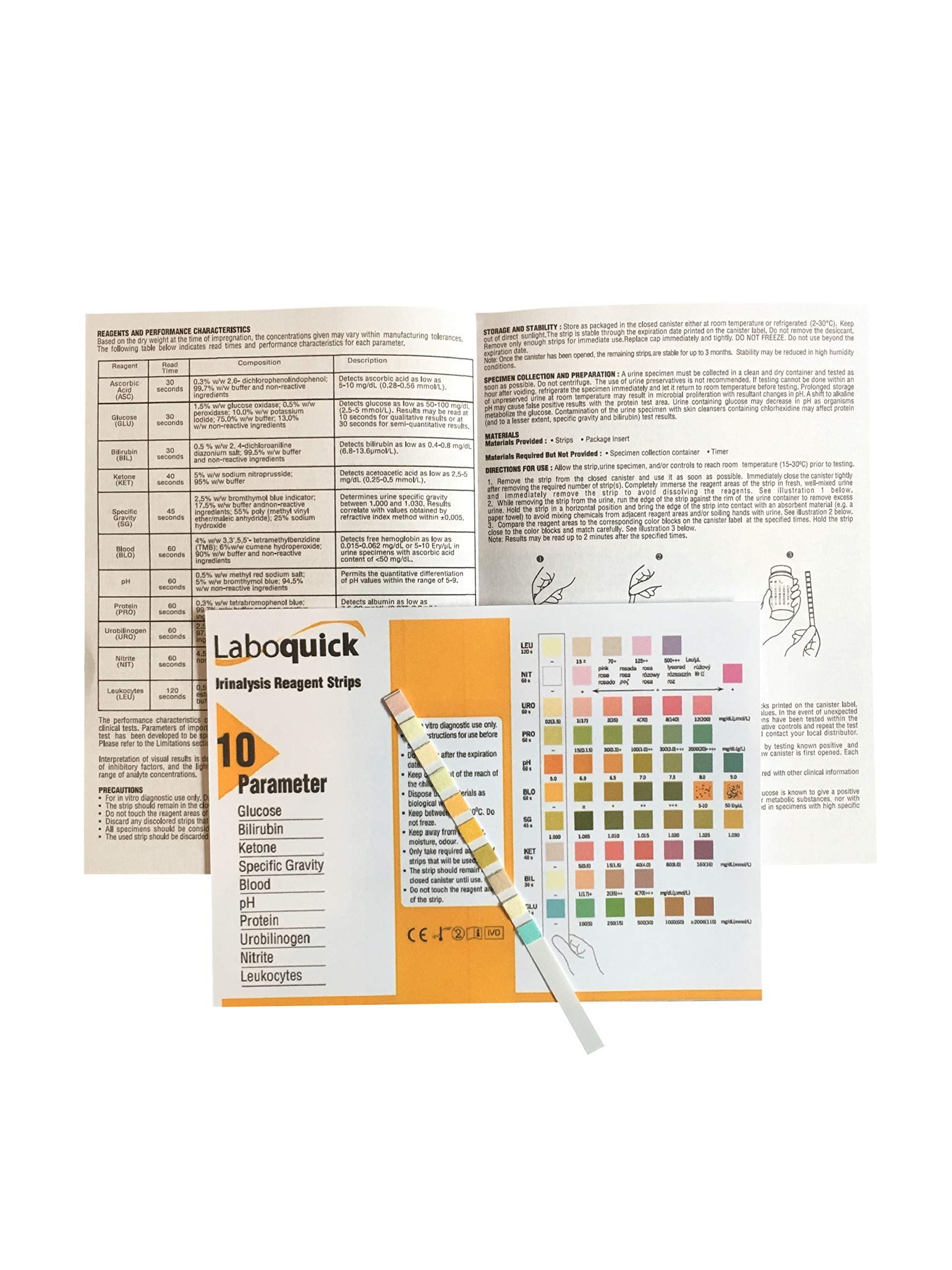 LABOQUICK 25 x Urinalysis Multisticks Strips (5 Packs of 5) 10