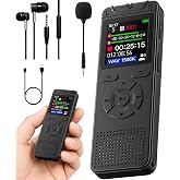 Cappsu Digital Voice Recorder with Playback, 32GB Built-in Memory Storage | Small Size, Voice Activated Recording, 1536Kbps Audio, A-B Repeat, Device Portable Mini for Lectures, Meetings, Interview etc