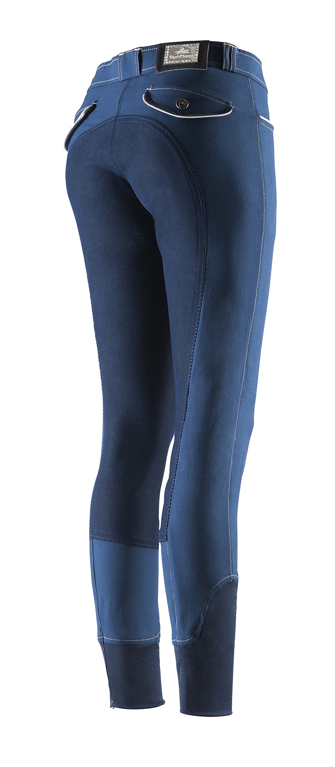 Equi-Theme/Equit'M Unisex Adult 979578740 Verona Ekkitex Seat Breeches - Navy/Beige Contrasts And Piping, One Size