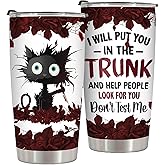 TSLOVER Rose Crazy Cat Tumbler,20 Oz Stainless Steel Insulated Funny Travel Coffee Mug for Iced or Hot Drinks,Idea Birthday Party Gifts for Cat Lovers Women Friend Mom,1 Pcs