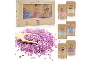 Persidra Bath Salts Gift Set 6-Pack - Relaxing Aromatherapy Spa Set for Women, 80g Self-Care Gifts for Mom, Mother's Day Birthday Gifts with Natural Sea Salts