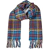 Briomhar Tartan Plaid Wool Scottish Scarf - 100% Lambswool Made in Scotland, Perfect Winter Scarf for Cold Weather