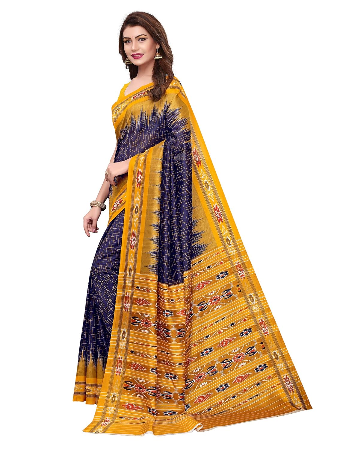 akhilam women's bhagalpuri silk saree with unstitched blouse piece (multi-coloured_aphbusp12904a_p)
