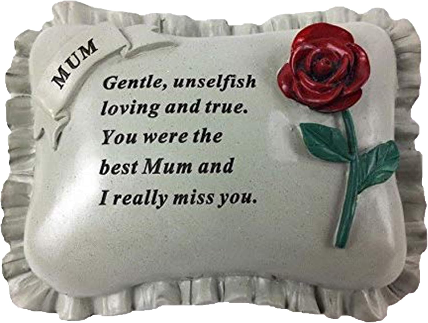 Mum Large Red Rose Memorial Pillow Tribute Graveside Ornament Tribute
