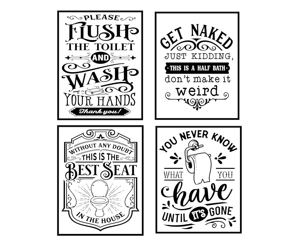 Amazon.com: Bathroom Prints, Bathroom Quotes Art Funny Print Unframed