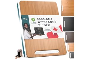 Ibyx Elegant Sliding Tray for Your Coffee Maker & Heavy Kitchen Appliances - Sturdy, Slides Easily from Under The Cabinet - Rolling Appliance Tray for Countertop with Wheels 9.5”X14”