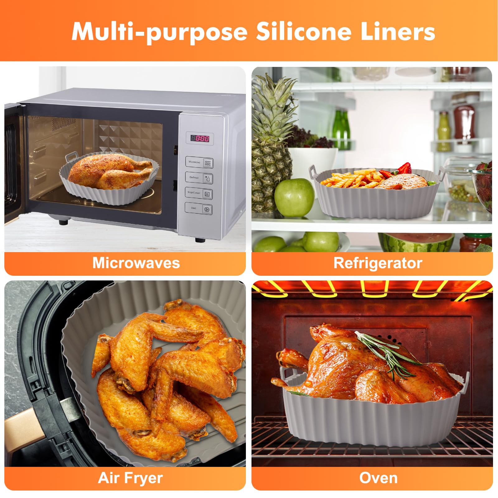Air Fryer Accessories Fit for Instant Vortex Plus 6 Quart Air Fryer, Cosori 5.8QT 6QT, PowerXL 7QT, Gourmia, Nuwave, Cuisinart, Including Rack & Skewers, Etc