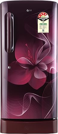 LG 215 L 4 Star Direct Cool Single Door Refrigerator(GL-D221ASDX.DSDZEBN, Scarlet Dazzle, Base Stand with Drawer,Smart Inverter Compressor)
