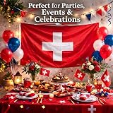 SHATCHI Switzerland Flag 5ft x 3ft Polyester with Brass Eyelets view 8
