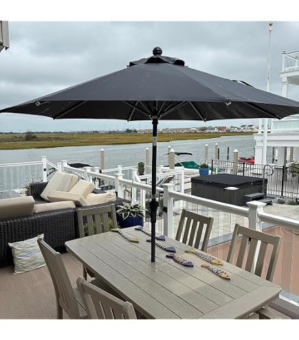 international caravan balau 10 ft push up patio umbrella 8' in Black : Patio, Lawn & Garden Chainsaw Man Helmet GREEN foot crank umbrella Autoracing Light:Without Light