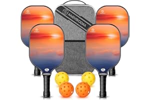 Mayboom Pickleball Paddles Set of 2 or 4, USAPA Approved Pickleball Paddles Set with 4 Pickleball Balls and Pickleball Carry Bag, Fiberglass Pickle Ball Rackets 2 Pack Gifts for Beginners&Pros