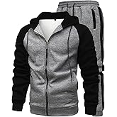 GXAMOY Men's 2 Pieces Tracksuits Running Sports Suits Drawstring Waistband Sweatsuit