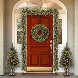 2 Pack Black Metal Door Hooks 12in Wreath Hanger for Front Door view 6