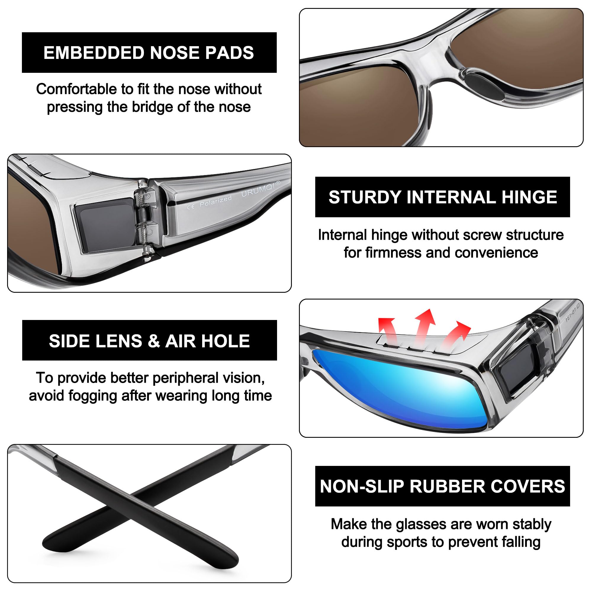 Lentes De Sol Hombre MEETSUN Fit Over Glasses Sunglasses Polarized Wrap Around Sunglasses With Uv400