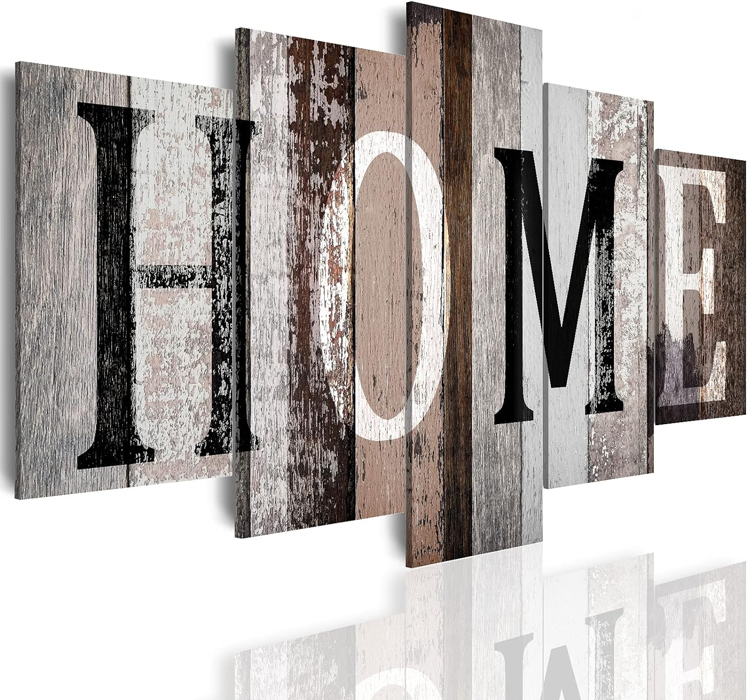 Posters & Prints - LUDUHU Home Sanctuary Canvas Print Wall Art - 5 Pieces Sweet Home Sign Wall Art, Black and white Home Quotes Painting, modern Family Wall Decor (G,Oversize 40x20inch)