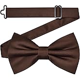 Branduce Solid Color Pre-tied Bow Tie Quality Adjustable Bowtie for Men Party Wedding