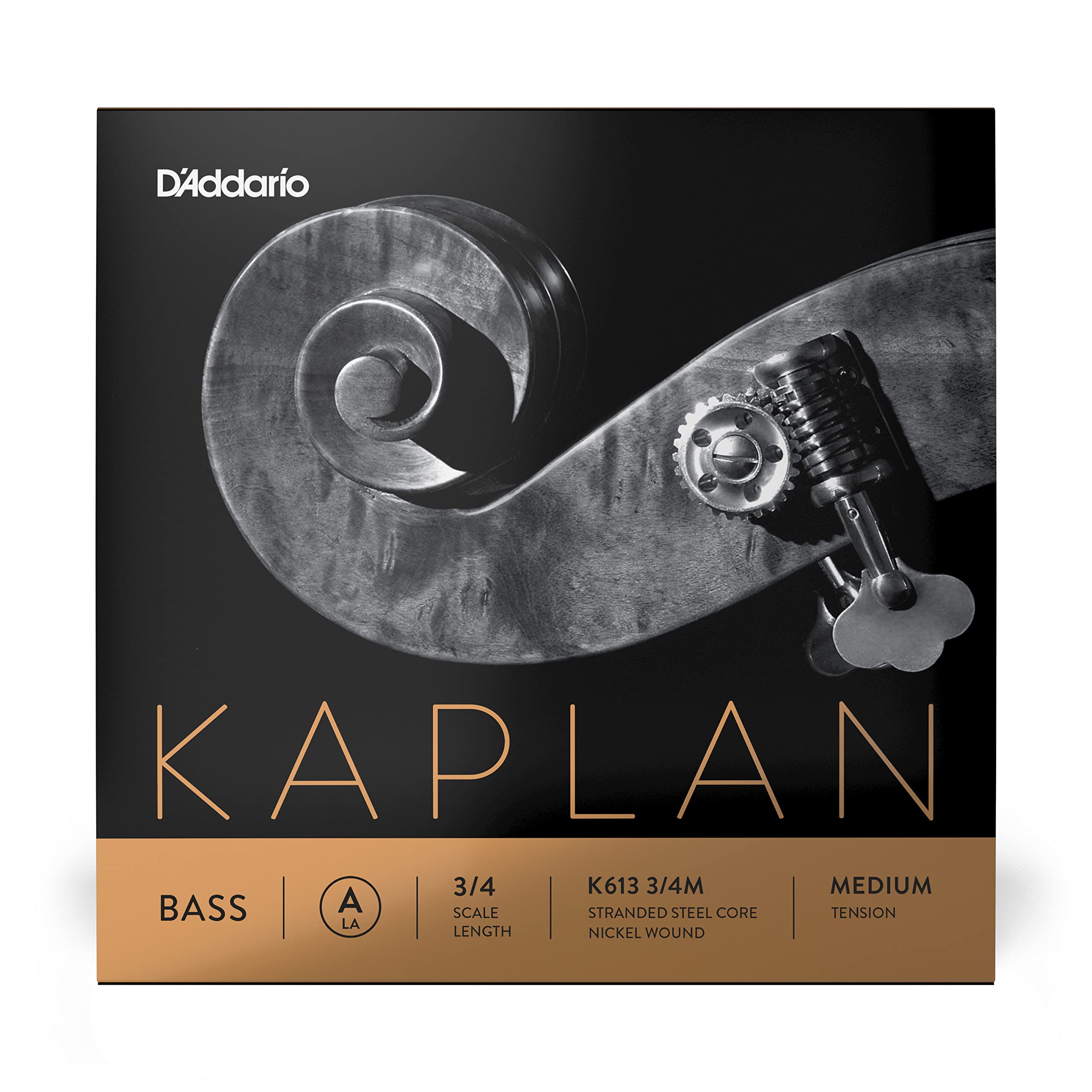 D'Addario Kaplan Bass String - Single A String - K613 3/4M - For Upright Bass, Double Bass - 3/4 Scale, Medium Tension