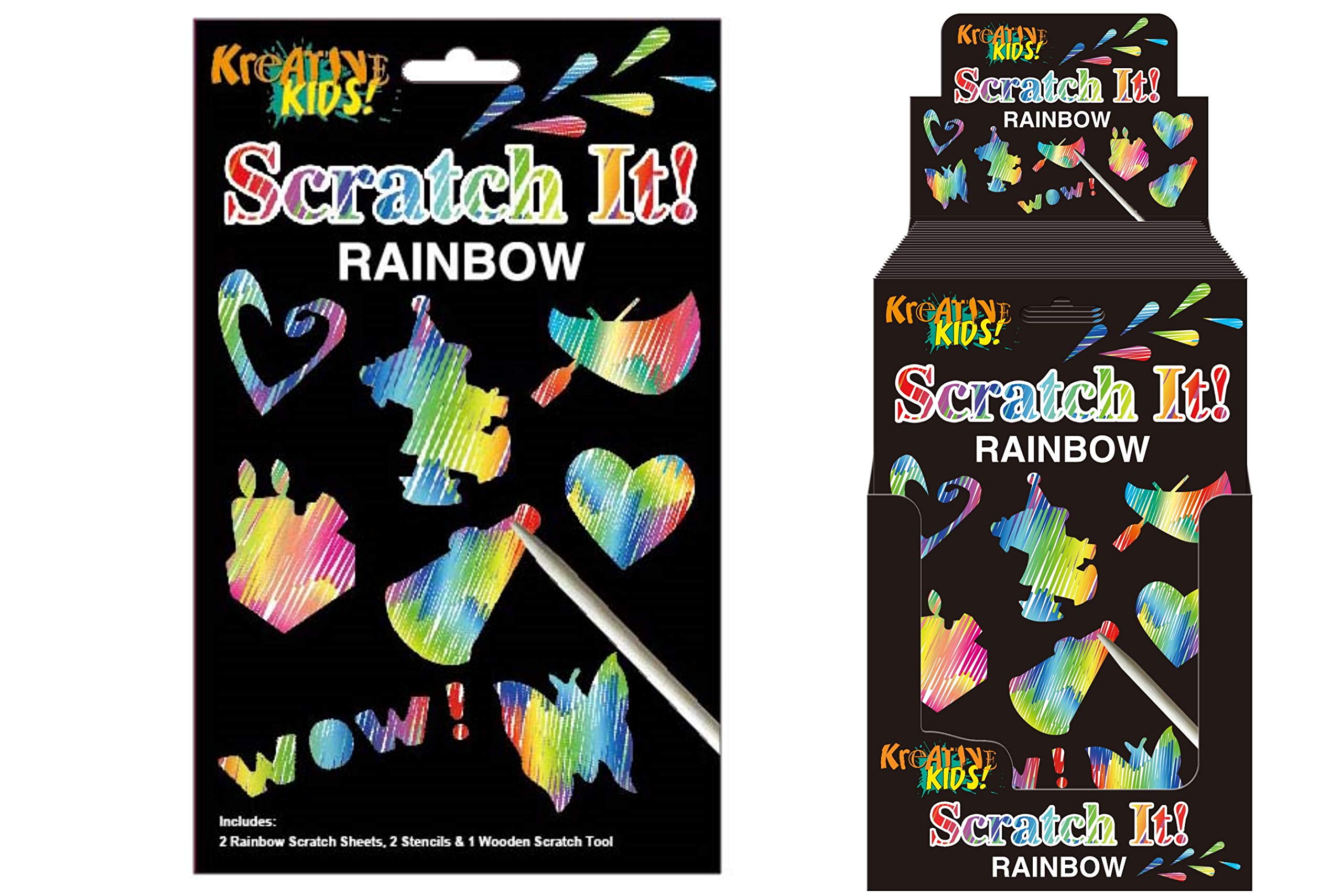 KandyToys Scratch It! Rainbow Scratch Art Kids Art Kit With Stencils