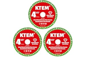 KTEM Multi-Material Indestructible Cutting Discs for Angle Grinder, 4.5 Inch, 7/8 Inch Arbor, 3 Pack