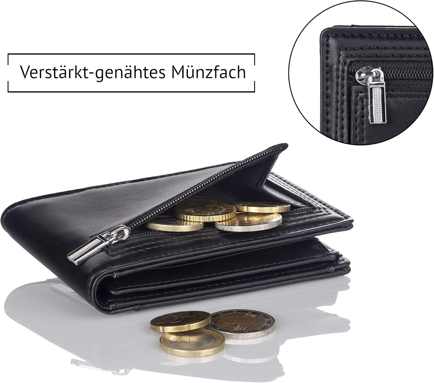 Kronenschein® Premium Men's Wallet with Clip Wallet Men Slim Wallet RFID Wallet Slim Wallet Credit Card Holder Card Case - Image 4