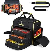 JJRING 2.0 Gen Tool Bag With 3 Removable Cases, Double Layers&Large Capacity Tool Tote, Multi-Pocket Organizer For Tools and Crafts, Durable And Water-Resistant(Yellow)
