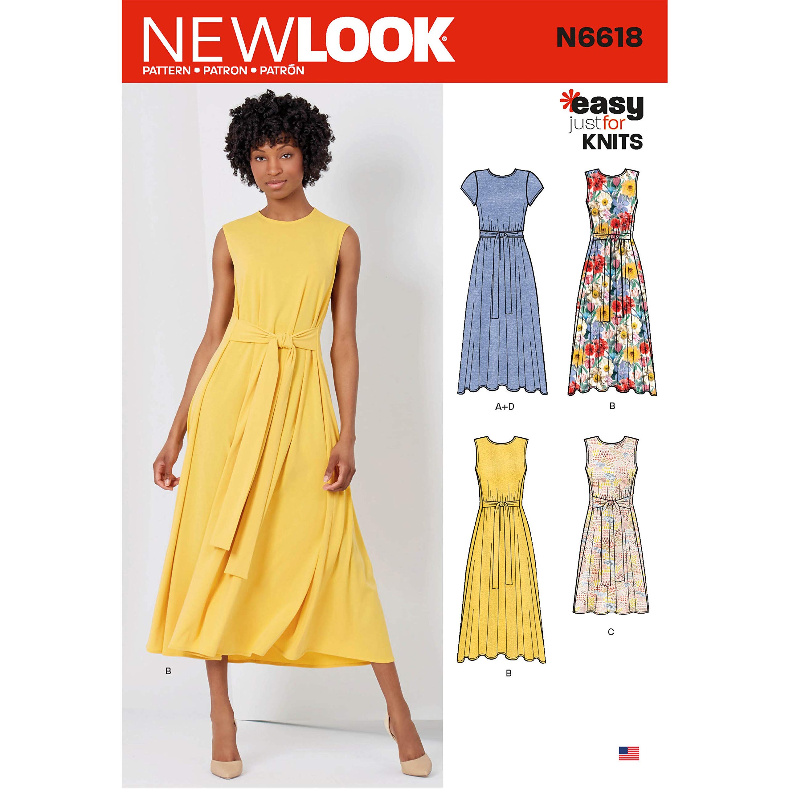 New Look Sewing Pattern N6618 Misses' Dresses in Two Lengths, Paper, White, VARIOUS