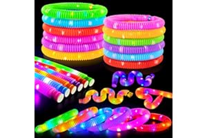 KANNOVE Glow Sticks Party Favors for Kids 12 PCS - Glow in Dark Party Supplies for Toddlers, Mardi Gras Light Up Neon Necklace Bracelet Accessories Decorations,Fun for Valentines Day Birthday Dance Camp Care