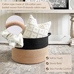 INDRESSME XXXLarge Cotton Rope Basket Woven Baby
