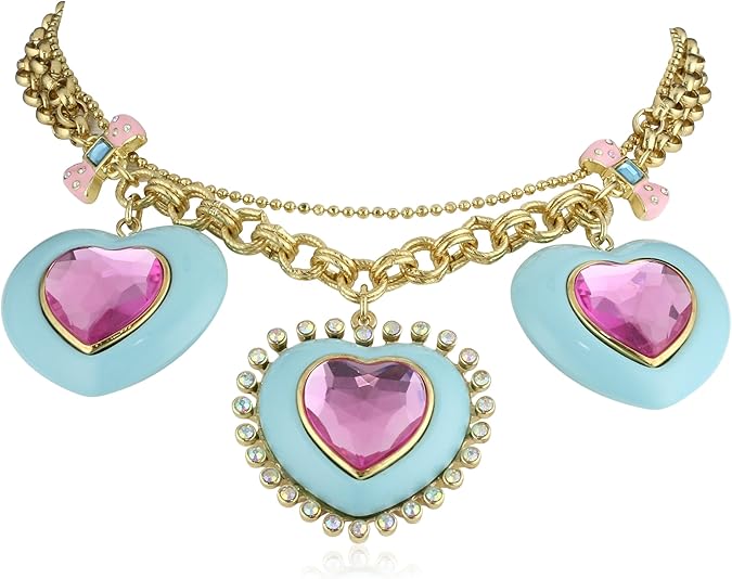 Betsey Johnson "Candy Land Three Heart Necklace Jewelry