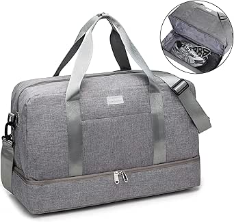 HOKEMP Gym Bag For Women Men Sport Duffel Bag with Shoes Compartment, Swim Bag Travel Tote Luggage Shoulder Bag