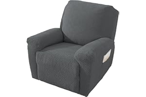 NORTHERN BROTHERS Recliner Chair Covers - Covers for Recliners, Small Recliner Chair Cover, Small Recliner Cover, Reclining Chair Cover, 1 Seater 4 Pieces, Dark Grey