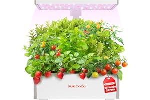 SUNCOZE Hydroponics Growing System Kit 20 Pods, Indoor Herb Garden with Grow Light 30W, 10L Large Water Tank with Adjustable Height to 25", Built-in Pump, Gardening Gifts White