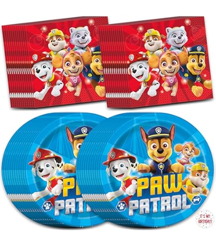 Kit De Fiesta Paw Patrol Skye Para 8 Invitados - Incluye Platos, Tazas, Mantel, Cubiertos Y Decoración - Tema Skye & Amigos