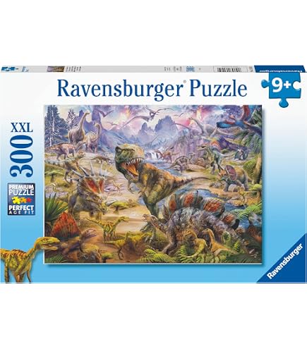 Educa 1000-Teile Puzzle „Land Der Dinosaurier“ – Für Erwachsene Und Kinder Ab 14 Jahren – Inklusive FixPuzzle-Kleber, FSC-zertifiziert, Maße 68 X 48 Cm