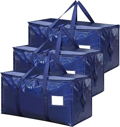 SUNNOW 3 Pack 90L Moving Bags with Reinforced Bottom & Handles