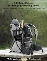 besrey Baby Backpack Carrier Toddler Hiking Backpack 5-Point Seat Silver Grey view 7