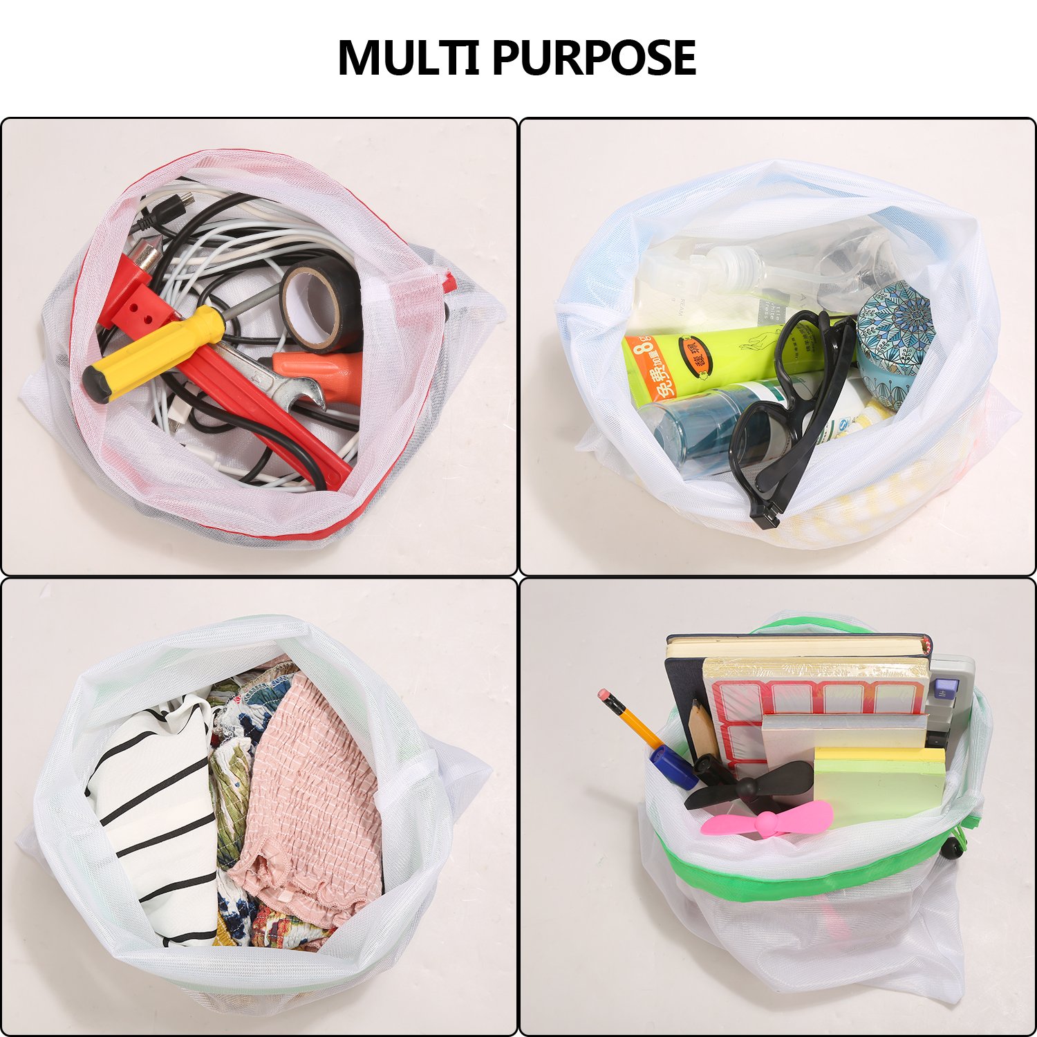 Reusable Produce Bags 15PCS Mesh Bags for Vegetables Eco Friendly Net Bags for Grocery Shopping & Storage Bags of Fruit Vegetables Machine Washable Mesh Produce Bags