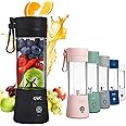 COOK WITH COLOR Mini Portable Blender - 250W Power, 12oz Capacity, Stainless Steel Blade, Wireless/USB Rechargeable, Black