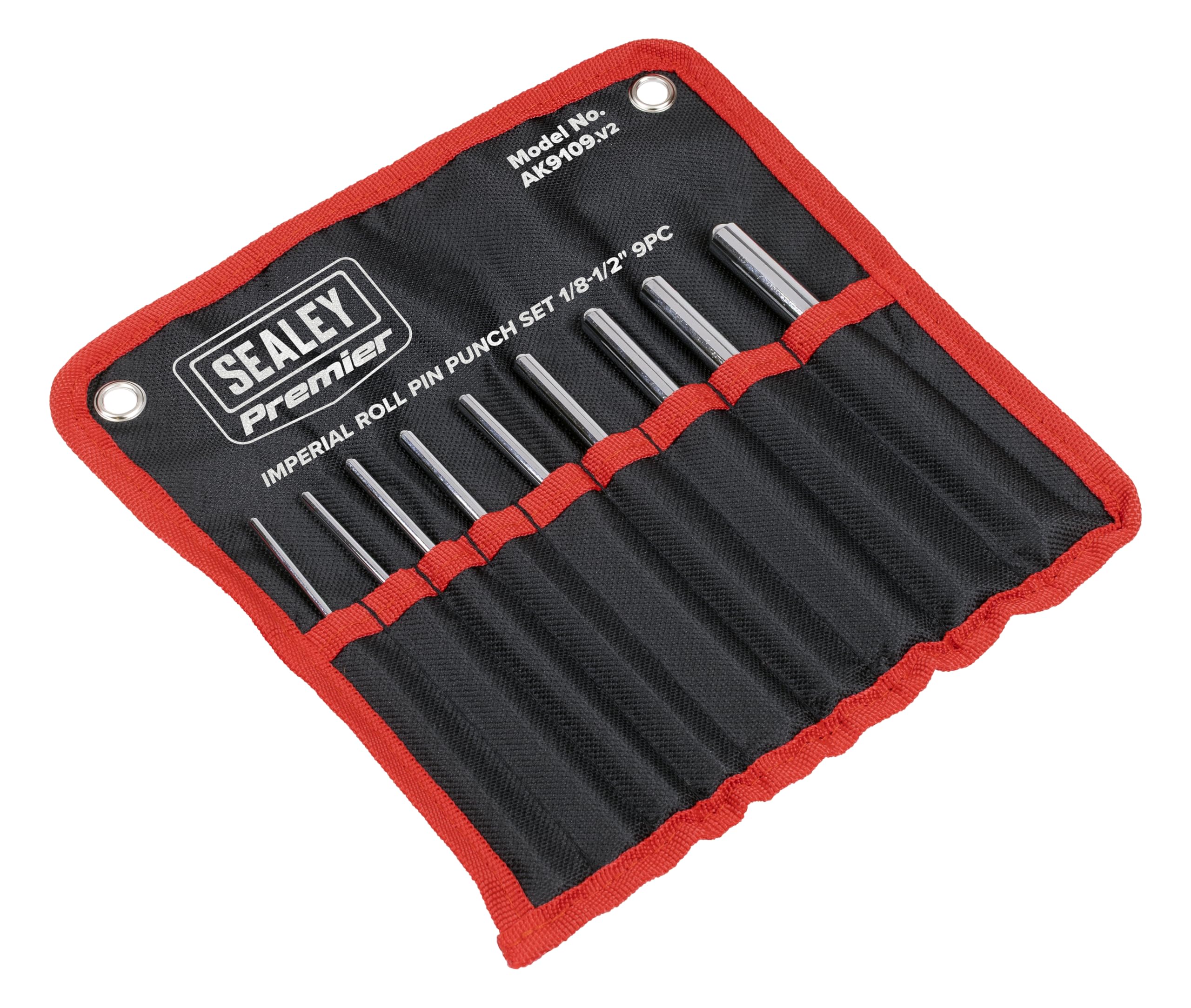 Sealey Ak9109 Roll Pin Punch Set 9Pc 1/8-1/2 Imperial