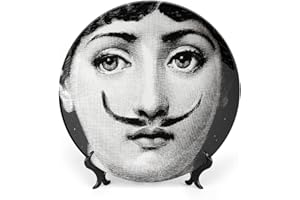 SPDIUV Lina Cavalieri Plate, Wall Decorative Plate, Mysterious Face Plate Wall Hanging Decoration,Including Bracket and Special Spring Hook,B9,8inch