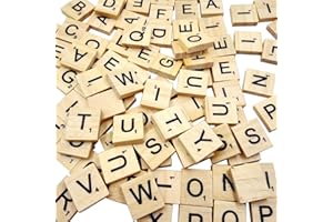 Sunnyglade 500PCS Wood Letter Tiles/Wooden Scrabble Tiles A-Z Capital Letters for Crafts Pendants Spelling