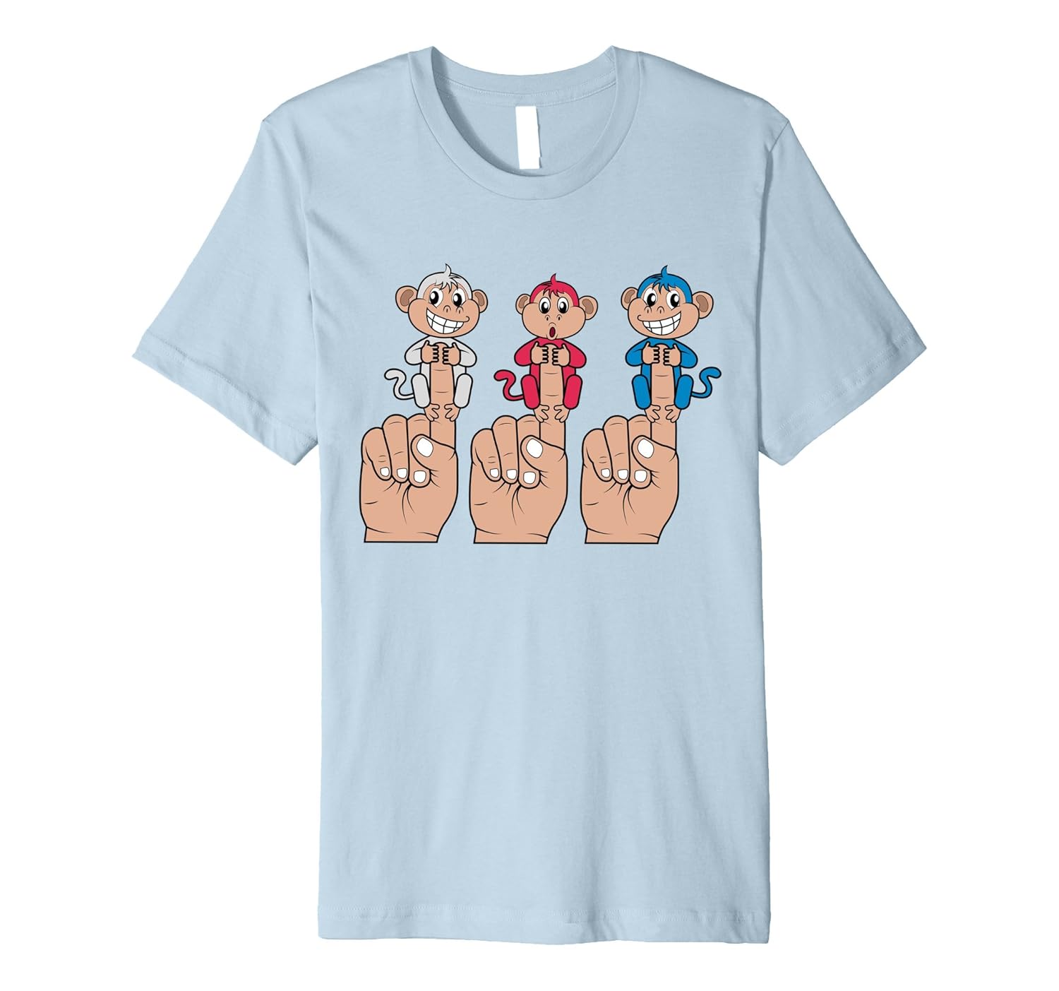 COLORED BABY MONKEYS Cling On a Finger Shirt | Kids T-Shirt-ANZ
