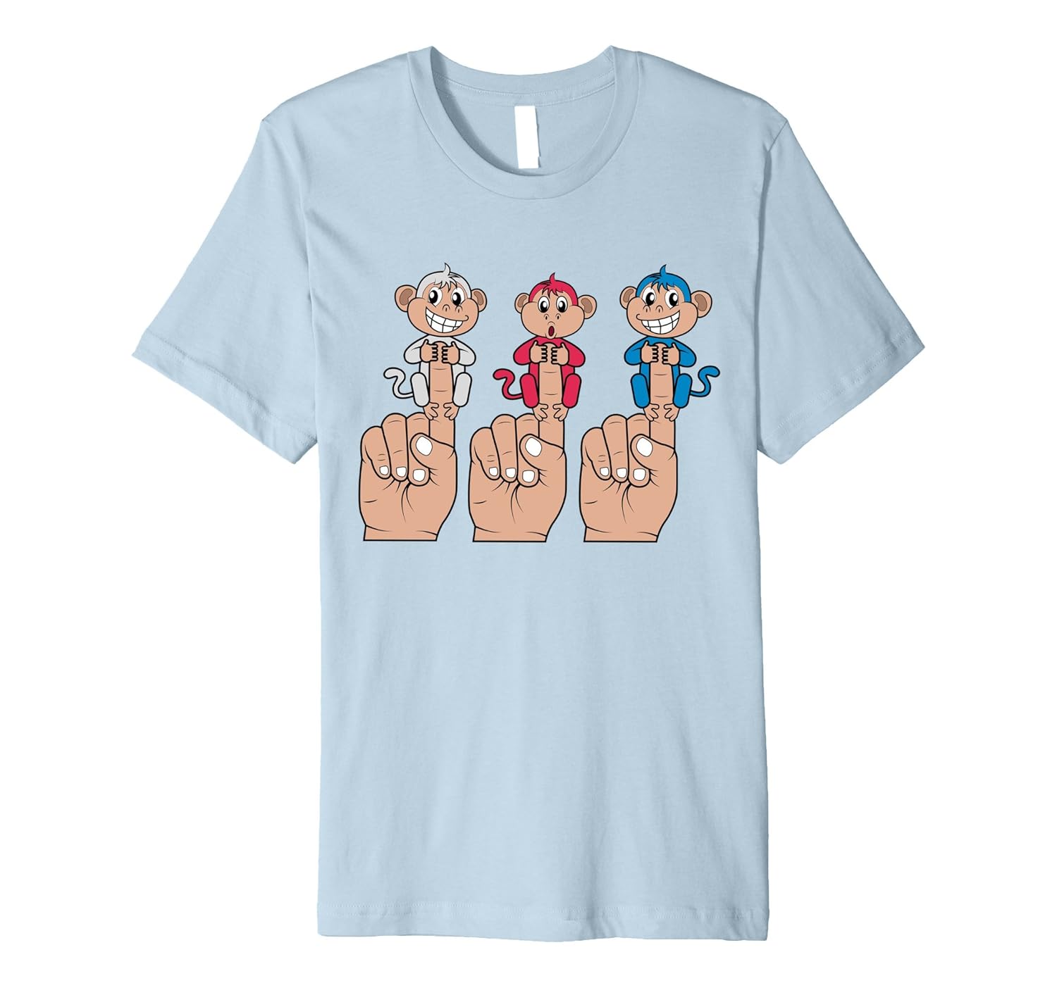 COLORED BABY MONKEYS Cling On a Finger Shirt | Kids T-Shirt-ANZ