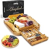 SMIRLY Charcuterie Boards Gift Set: Large Charcuterie Board Set, Bamboo Cheese Board Set - Unique Mothers Day Gifts for Mom -
