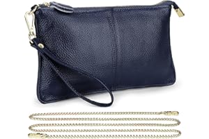 Uromee Wristlet Wallet Clutch Purses for Women Genuine Leather Crossbody Bag Handbag with Detachable Shoulder Chain